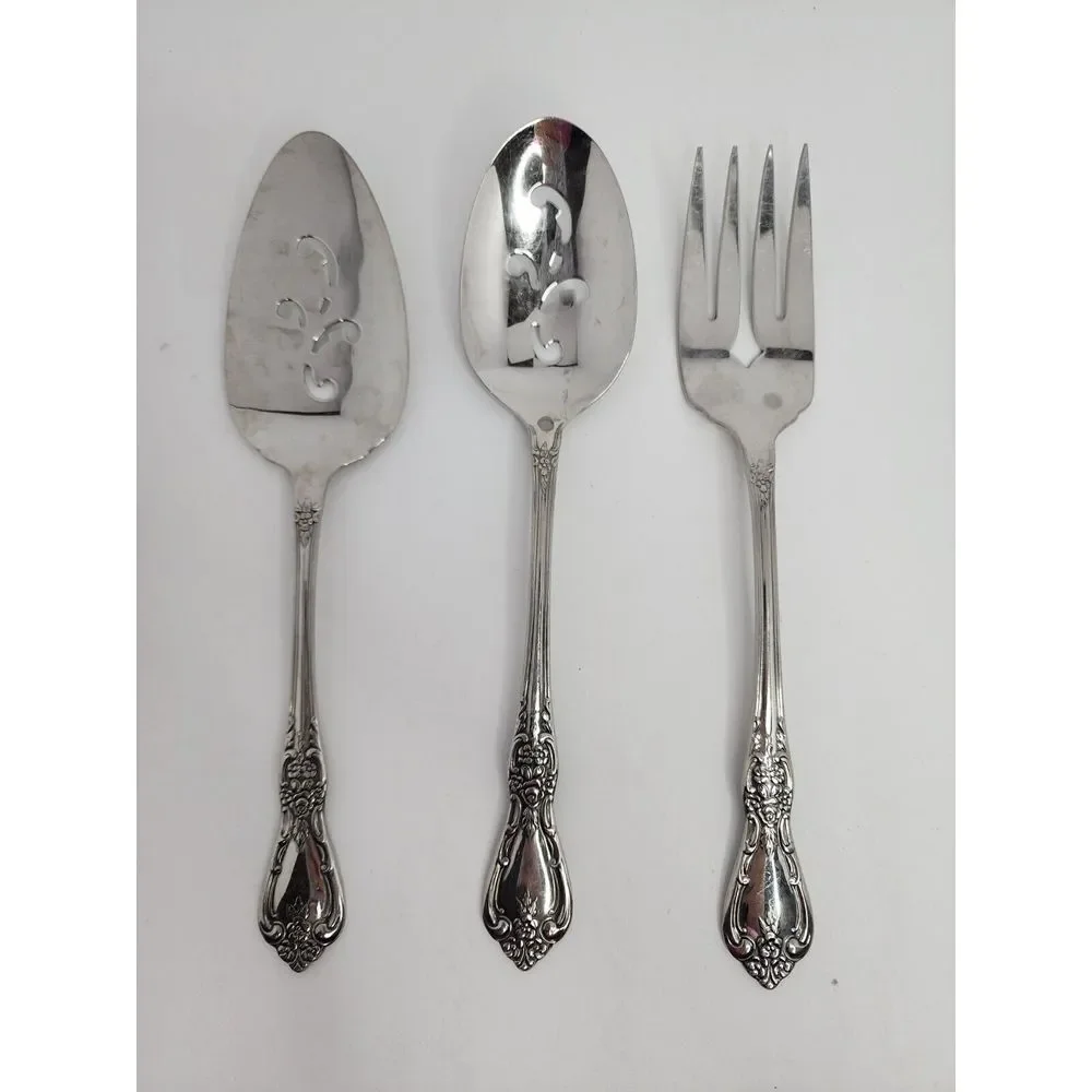 Oneida Kennett Square Distinction Deluxe HH Stainless- Serving Fork, Spoon & Pie